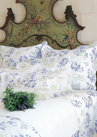 Housse de couette Fleurs d'amour en percale de coton - Bleu & Violet & Vert