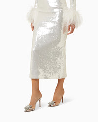 Mules Flora 105 en cuir - White & Silver Crystals
