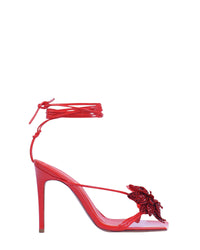 Sandales Flora 105 avec cristaux en cuir verni - Red