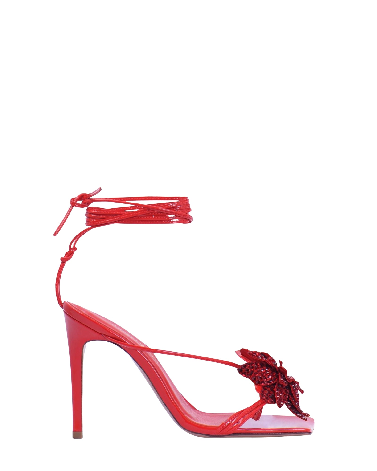 Sandales Flora 105 avec cristaux en cuir verni - Red