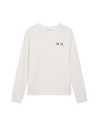 Sweatshirt with double fox patch - Ecru