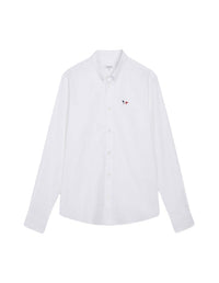 Embroidered straight shirt - White