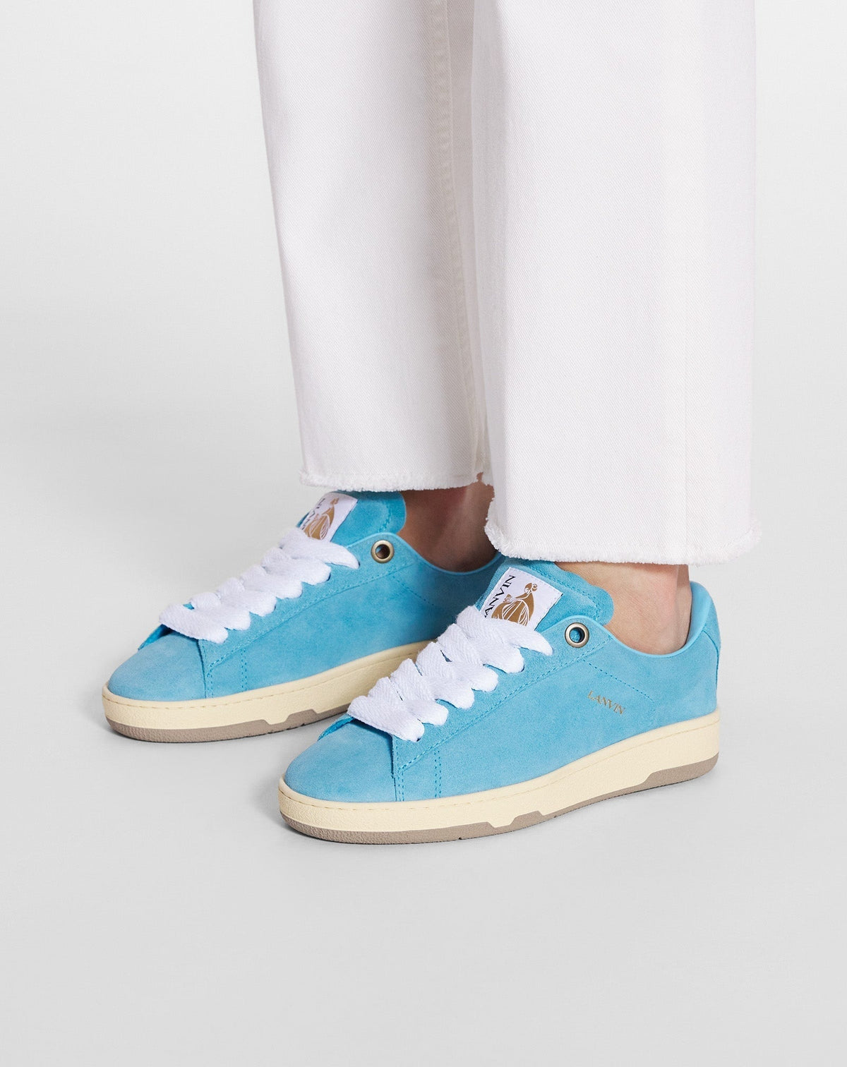 Curb lite leather trainers - Parakeet