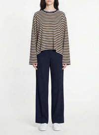 Striped long-sleeved T-shirt - Night