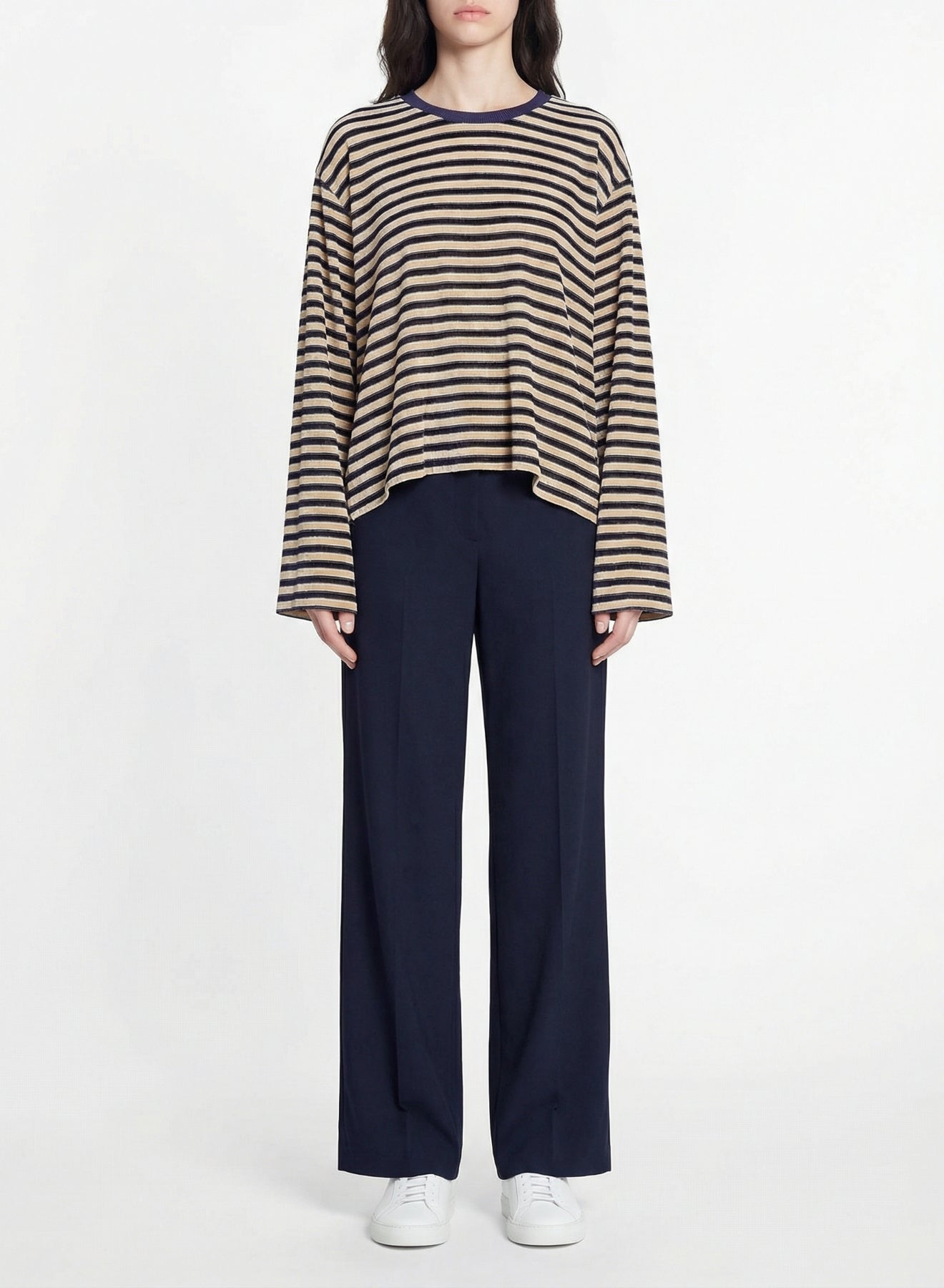 Striped long-sleeved T-shirt - Night
