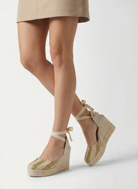 Espadrilles avec semelle compensée 100 - Gold