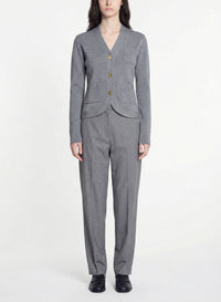 Veste coupe slim en laine - Stone