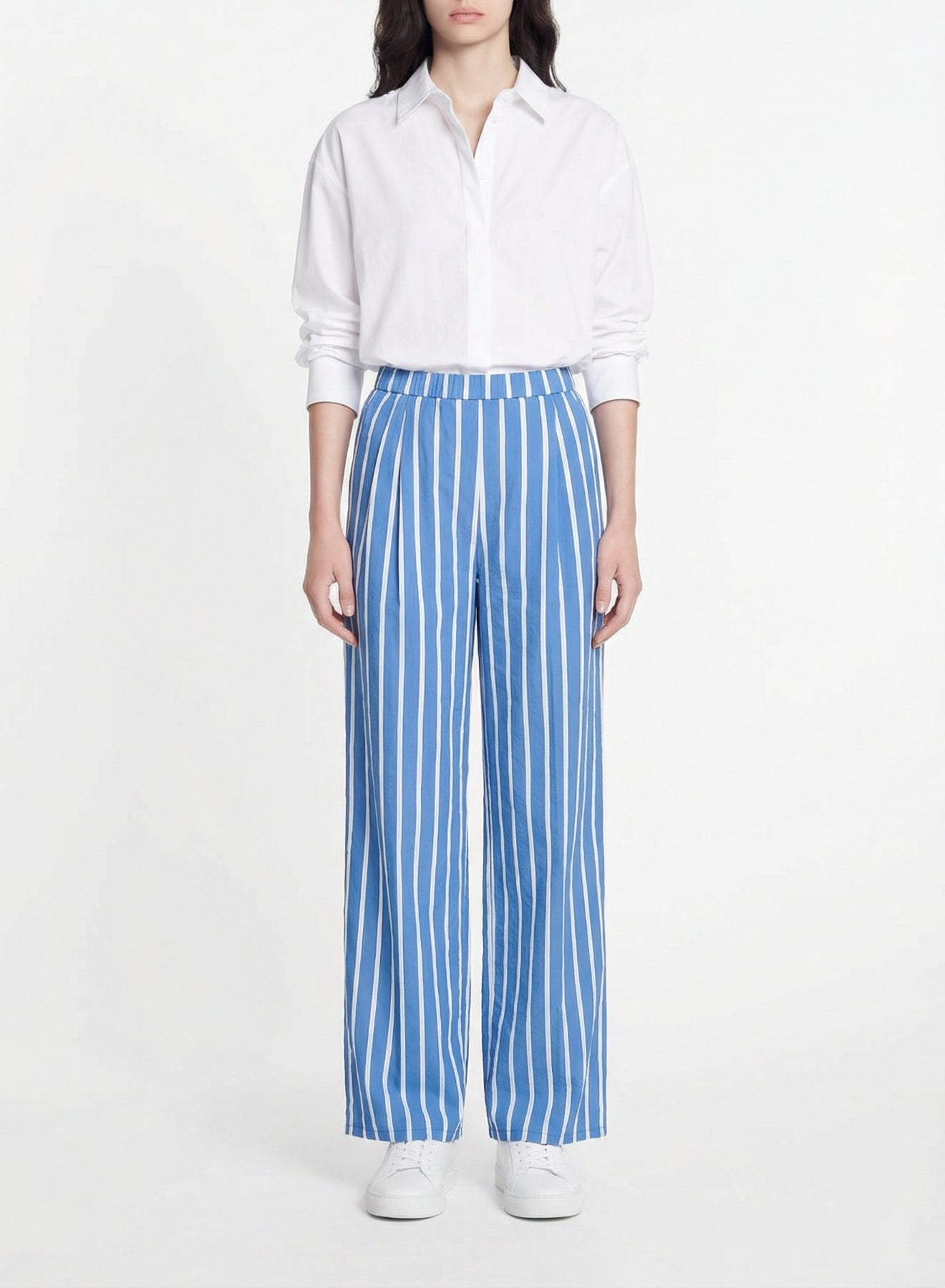 Wide-leg trousers with fine stripes - Cielo