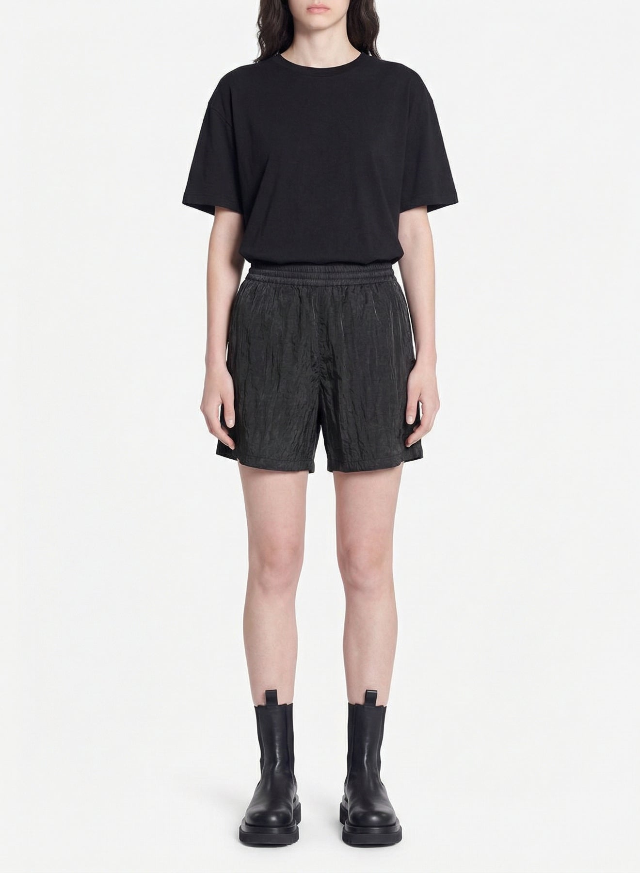 Short à taille haute - Noir