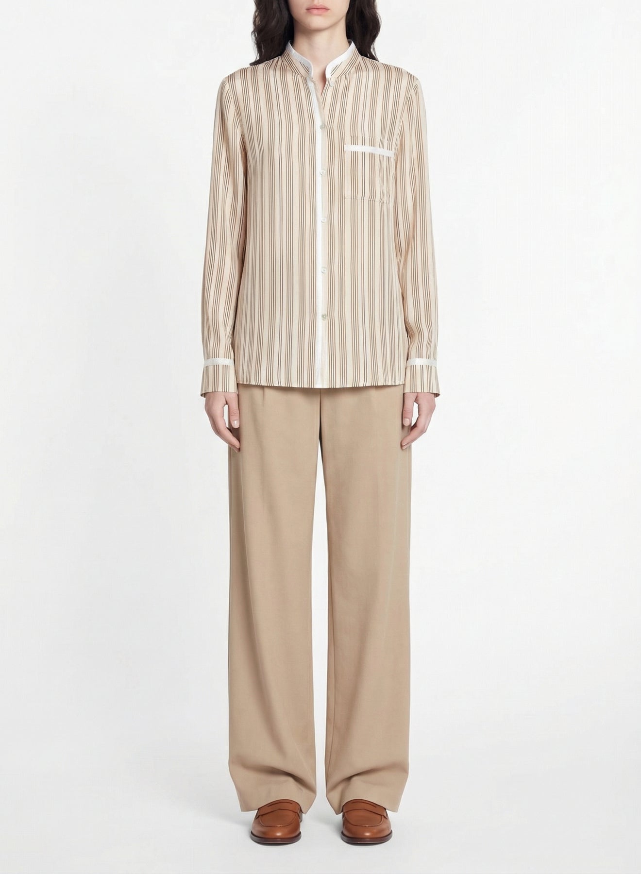 Chemise mao à rayures - Terra