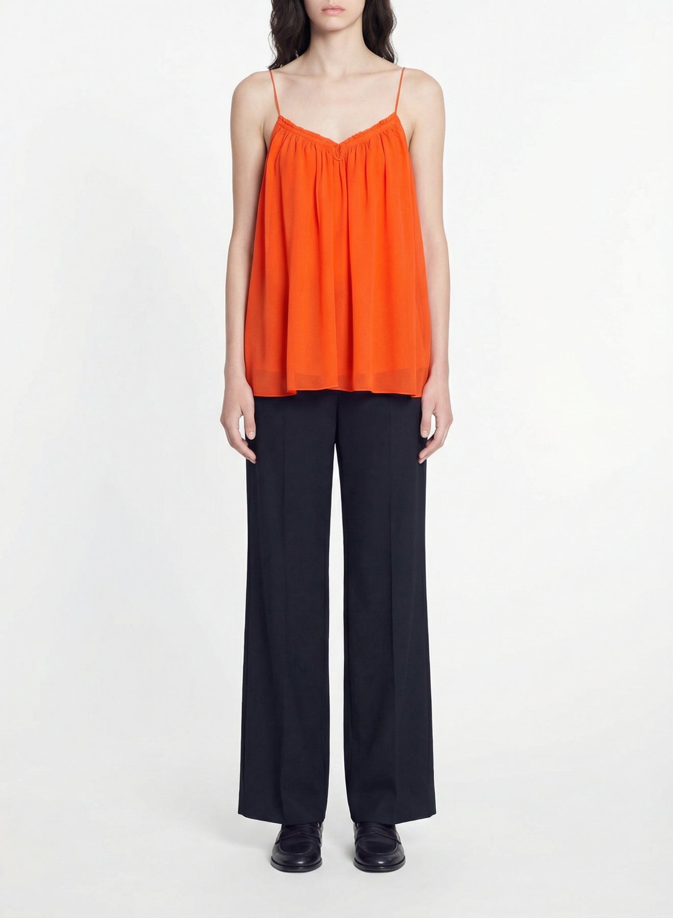 Silk blend round neck top - Papavero