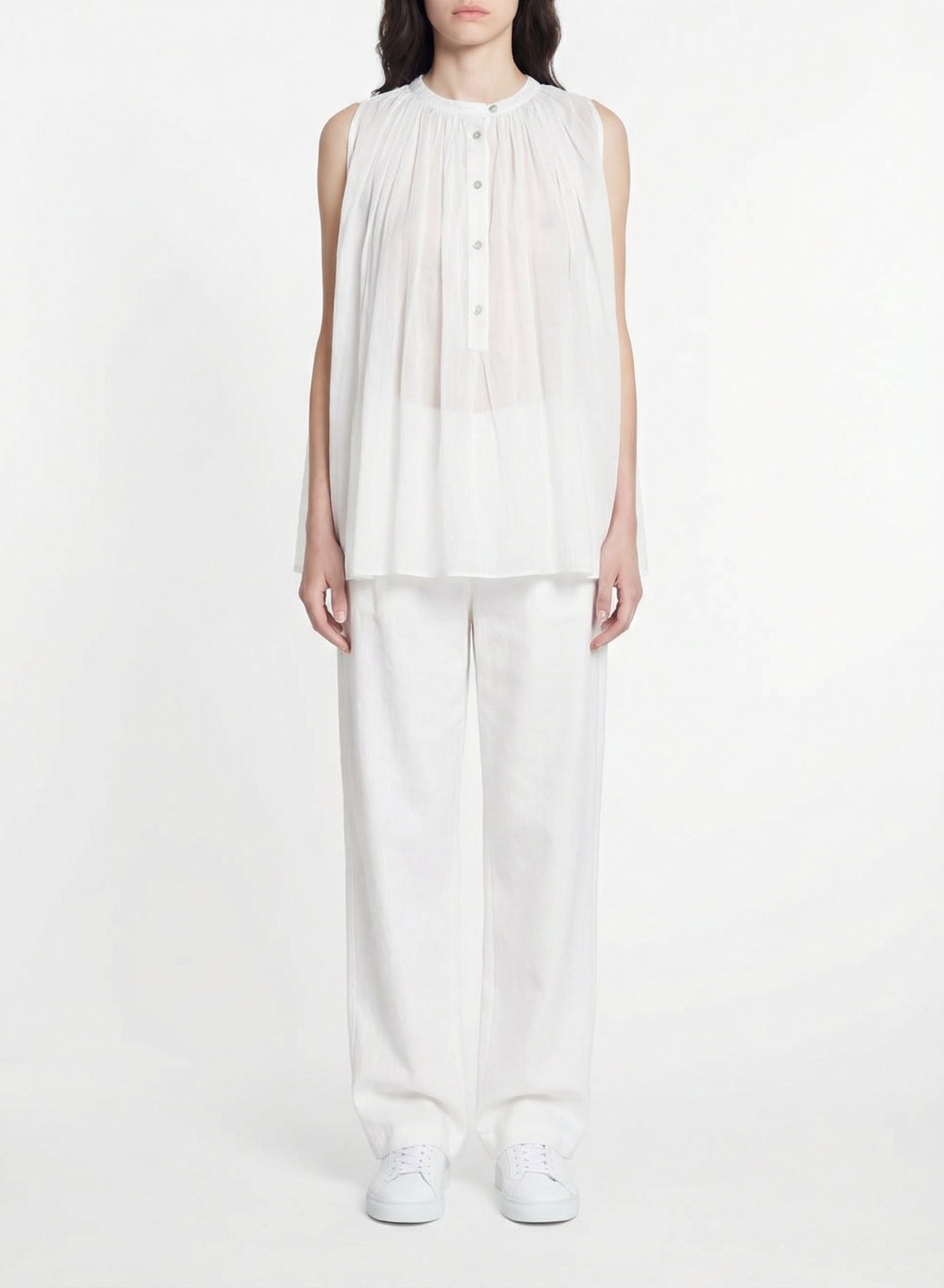 Top en soie - Bianco