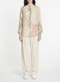 Chemise imprimée "The secret Garden" en soie - Pesco