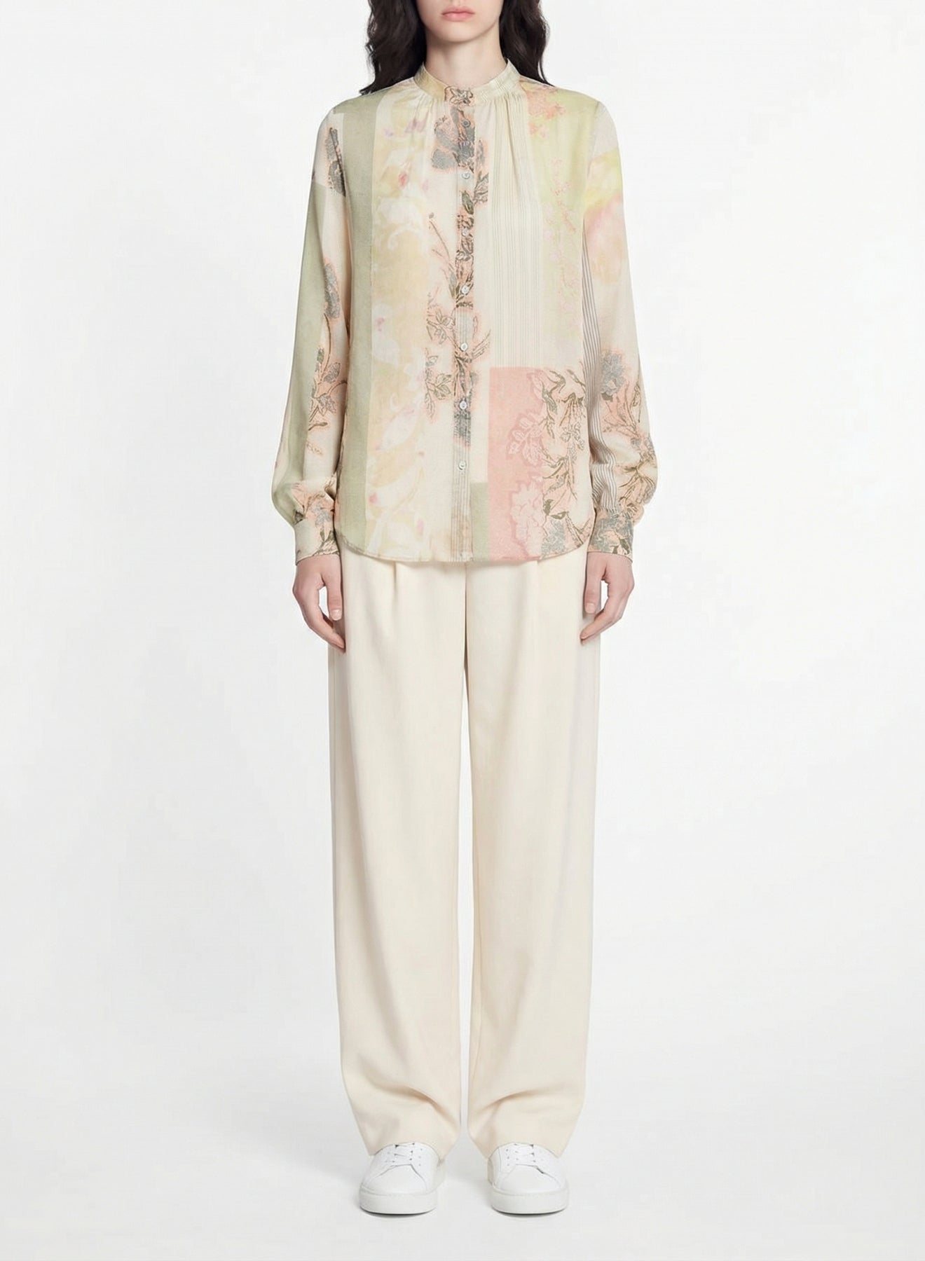 Chemise imprimée "The secret Garden" en soie - Pesco