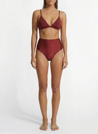 Bas de maillot de bain à empiècements - Cacao
