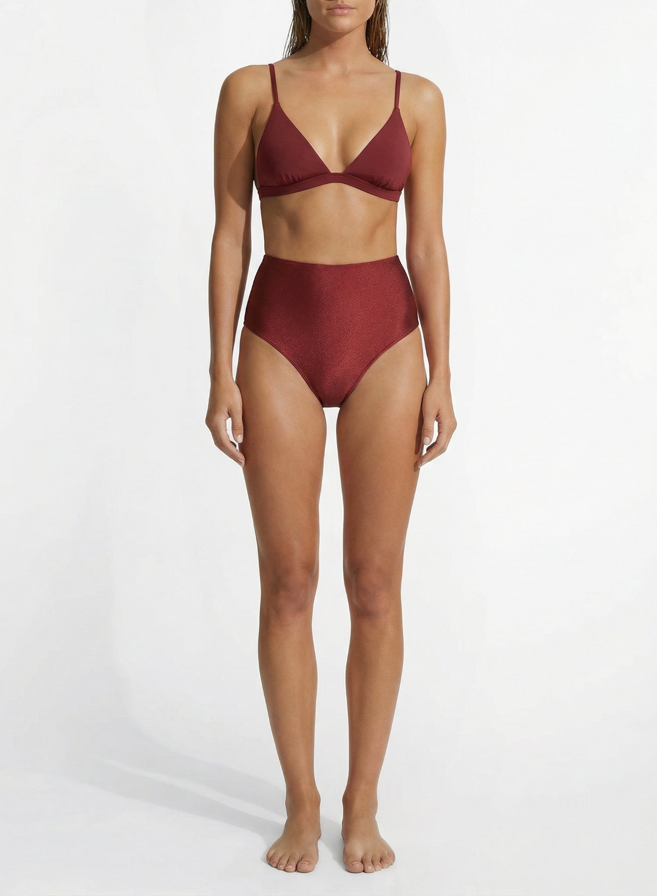Bas de maillot de bain à empiècements - Cacao