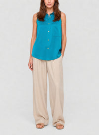 Chemise oversize sans manches - Ciel