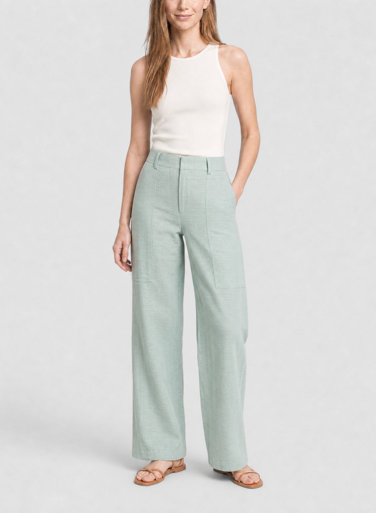 Pantalon cargo en lin mélangé - Breeze