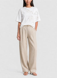 T-shirt en coton brodé Pearl Suite - Bianco