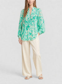 Chemise en soie à imprimé Nuages Fleuris - Breeze