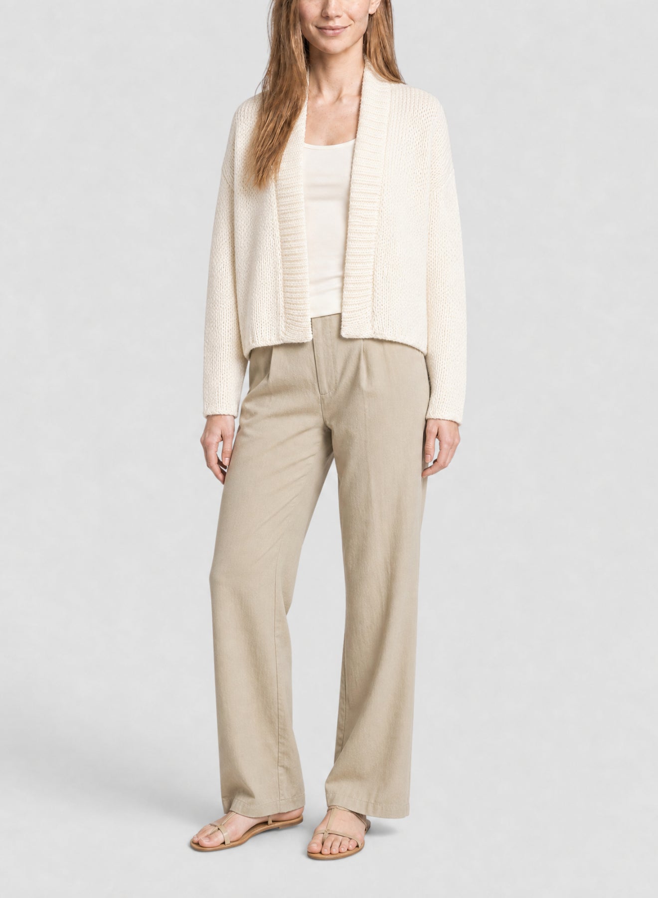 Cardigan en soie et cachemire - Ivory
