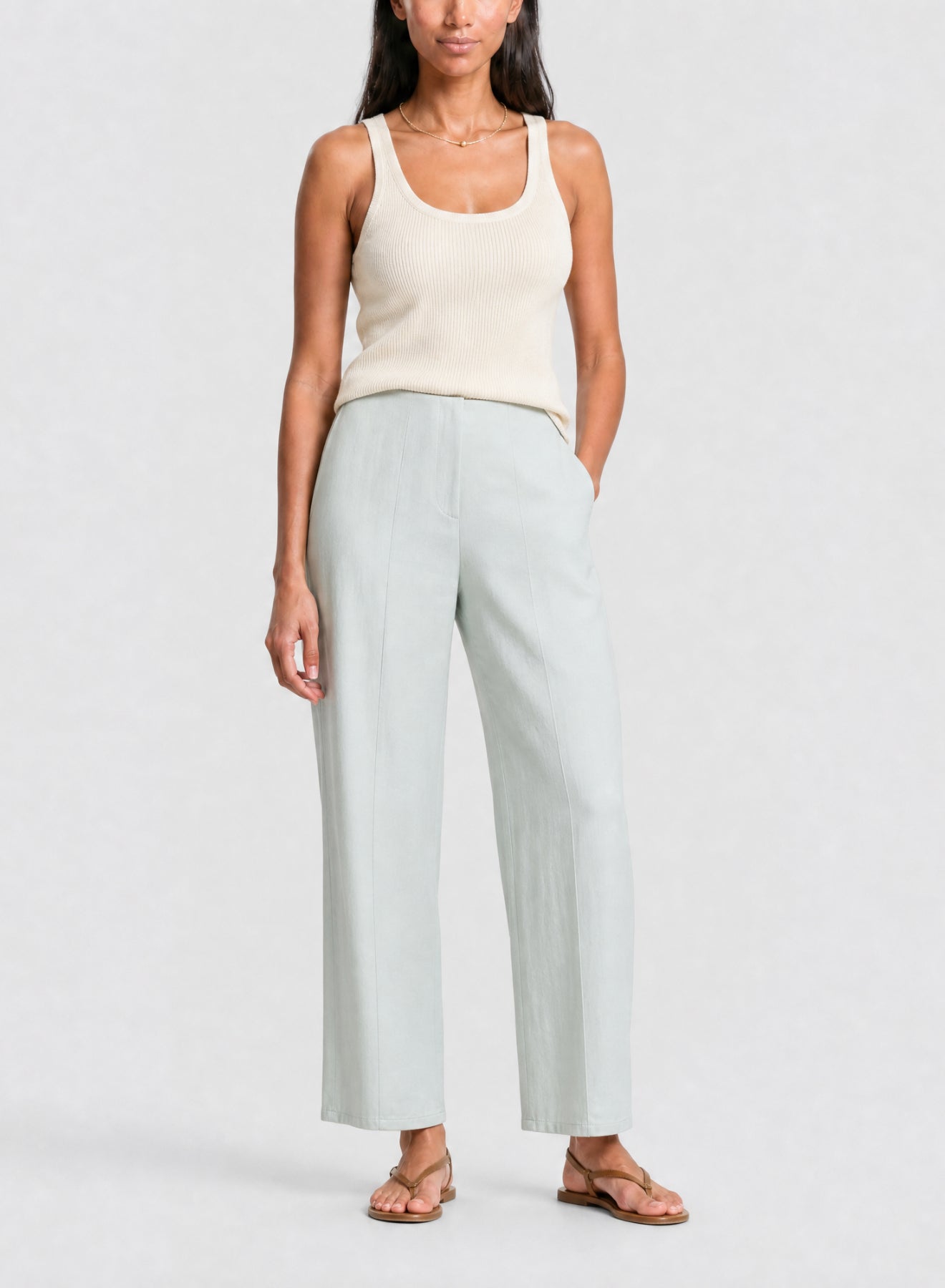 Pantalon droit en lin - Rugiada