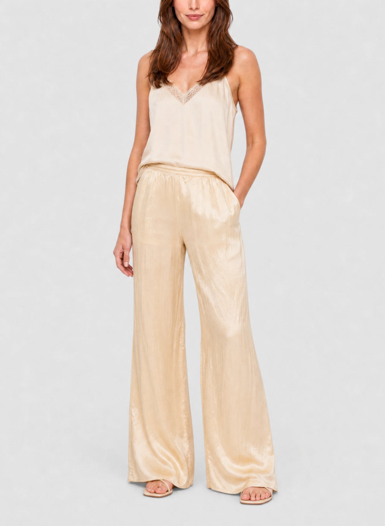 Pantalon évasé en satin - Sole