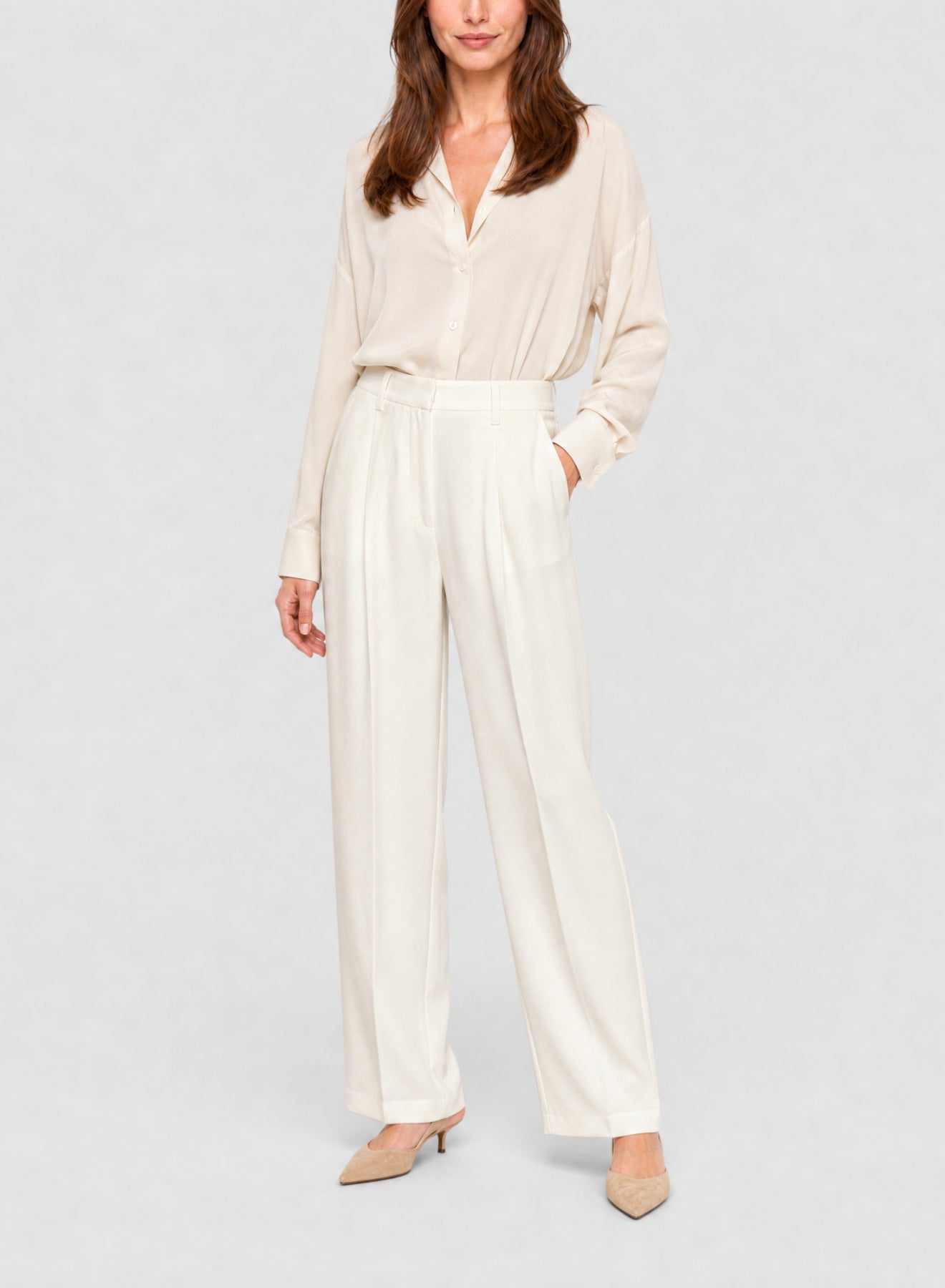 Pantalon taille haute en soie - Giglio
