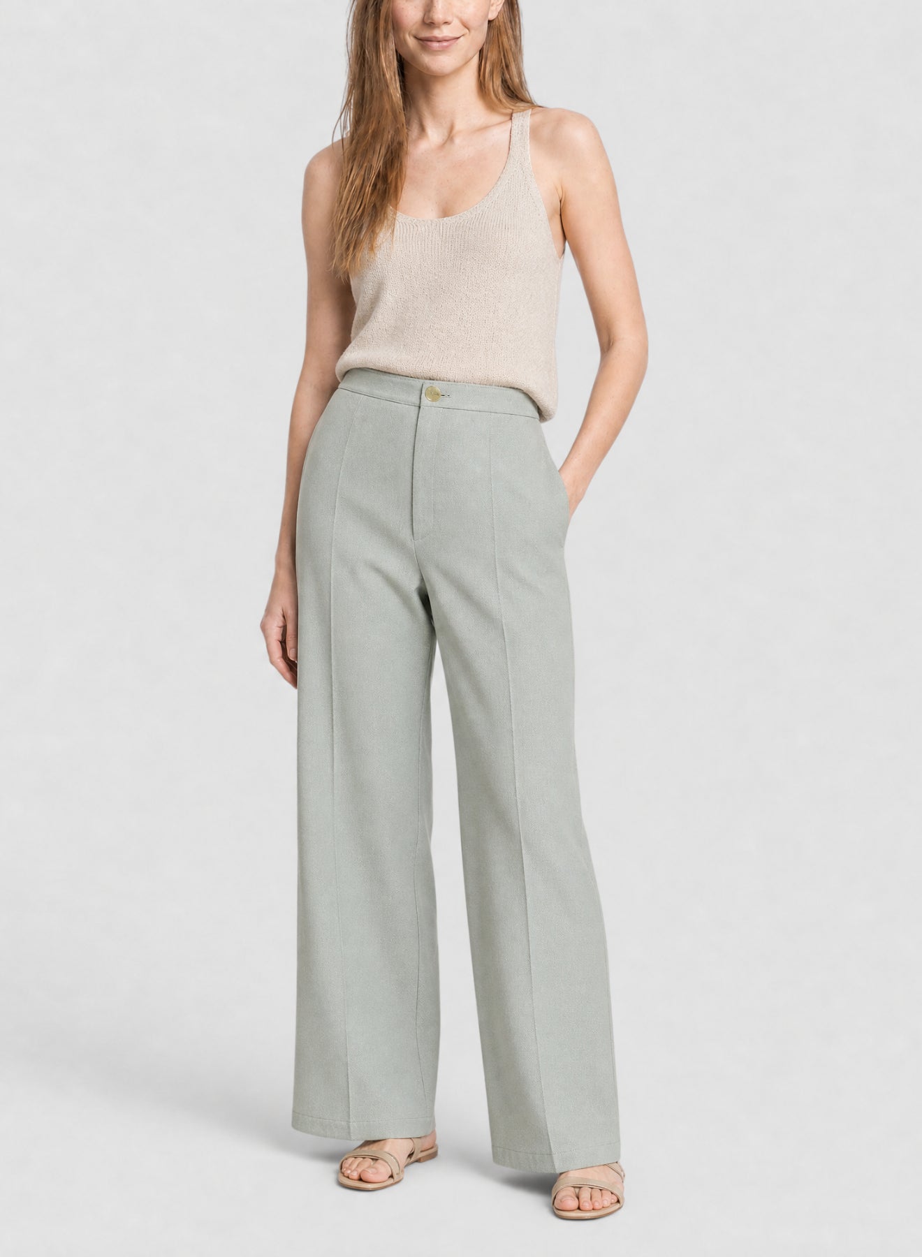 Pantalon taille haute en coton - Lichene