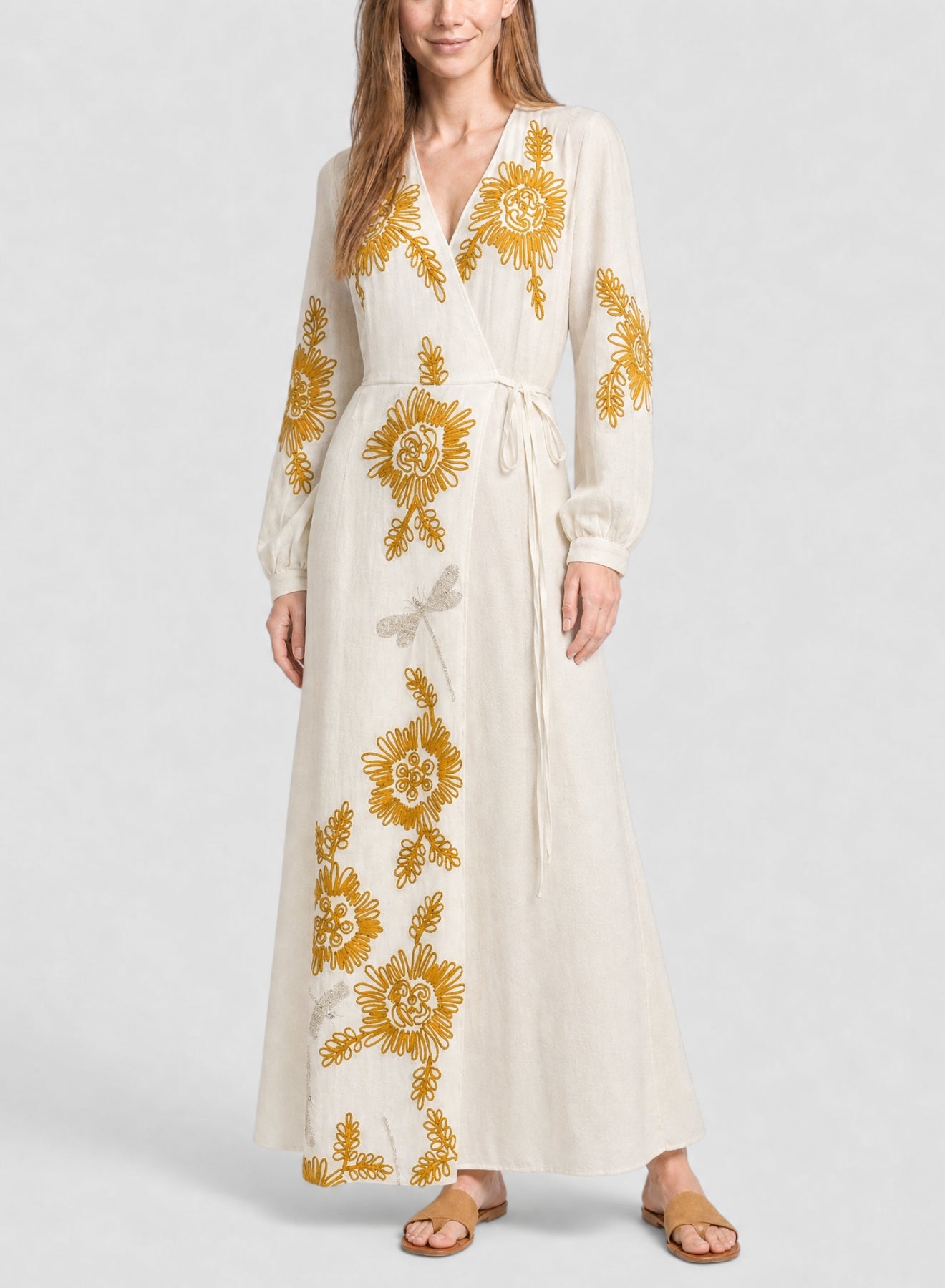 Robe brodée Voilà Une Fleur en laine mélangée - Ambra