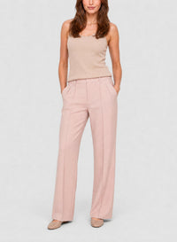 Pantalon taille basse en laine - Poudre