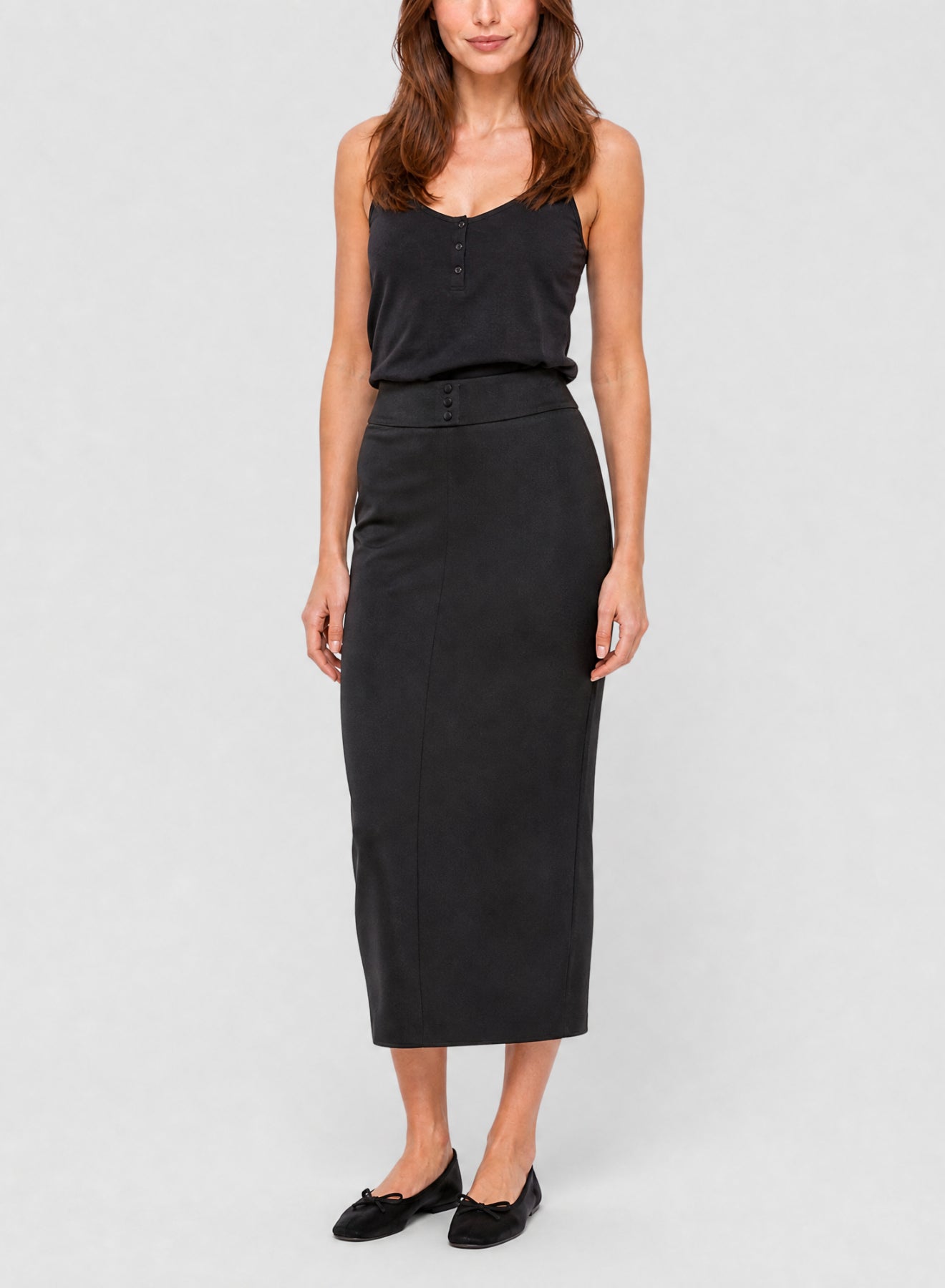 Jupe crayon en satin - Nero