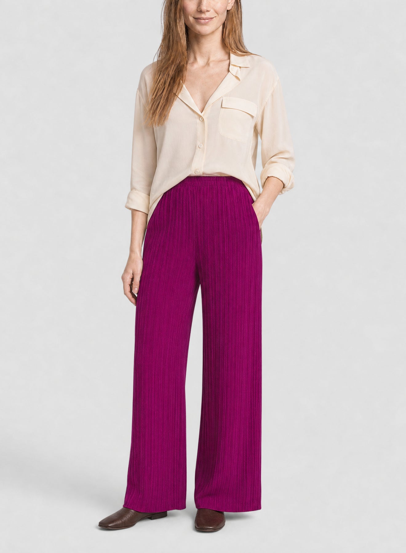 Pantalon plissé - Rubis