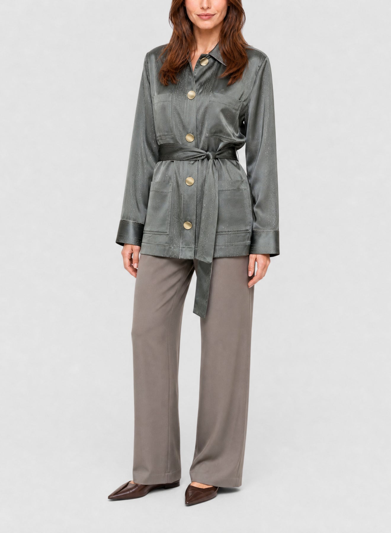 Veste en satin à fines rayures - Ombra