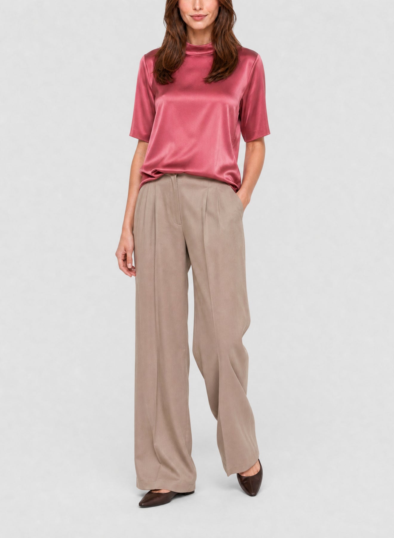 Blouse en soie à col montant - Peonia