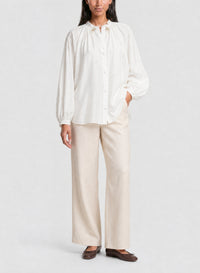 Chemise brodée Carrousel Des Sylphes en soie mélangée - Bianco