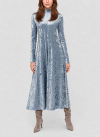 Robe à col roulé en velours stretch irisé - Nebbiolina