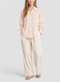 Chemise en coton rayé Froisse - Poudre
