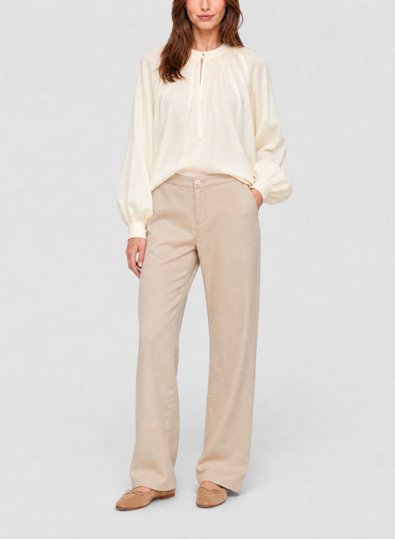 Chemise en soie mélangée - Cream