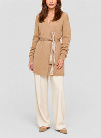 Cardigan en laine cachemire mélangé - Noisette