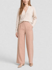 Pantalon taille haute en toile mélangée de laine - Phard