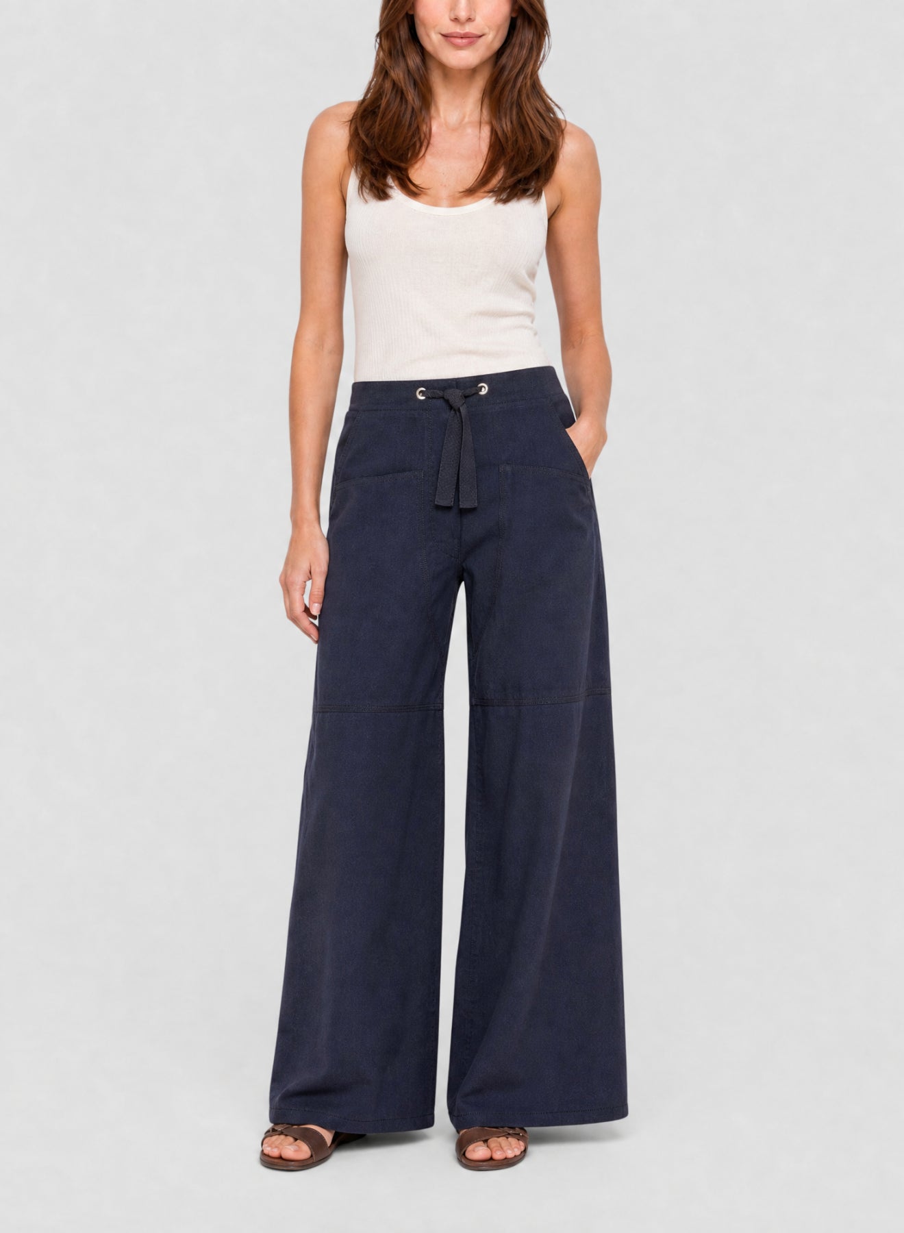 Pantalon cargo en toile fluide - Notte