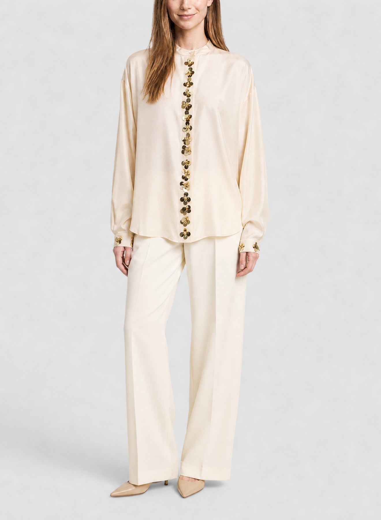 Chemise en soie brodée Petites Étoiles - Neve