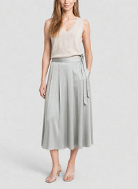 Jupe midi en soie - Pearl