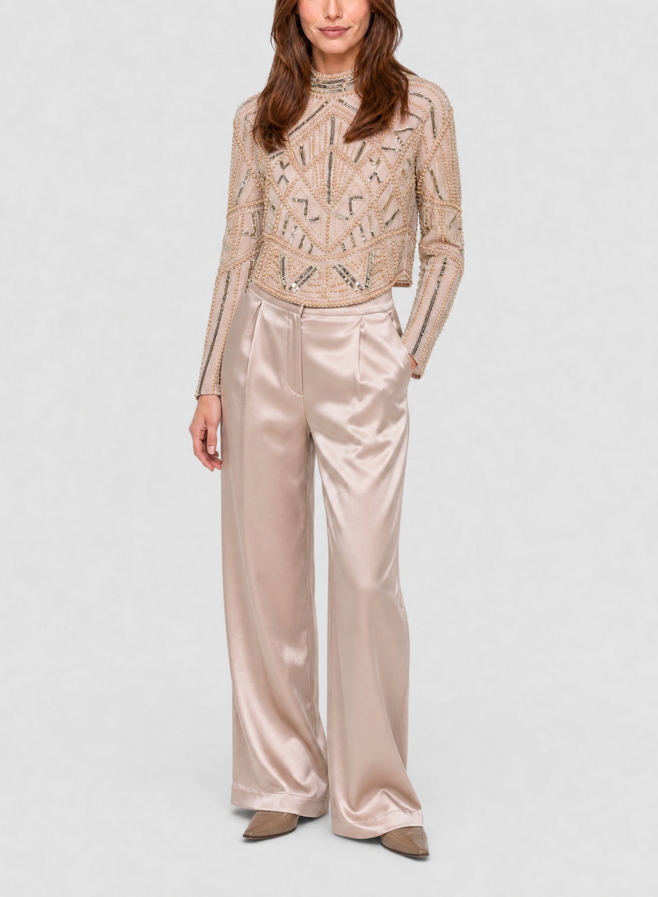 Chemise brodée Perles Enchantées - Rosegold