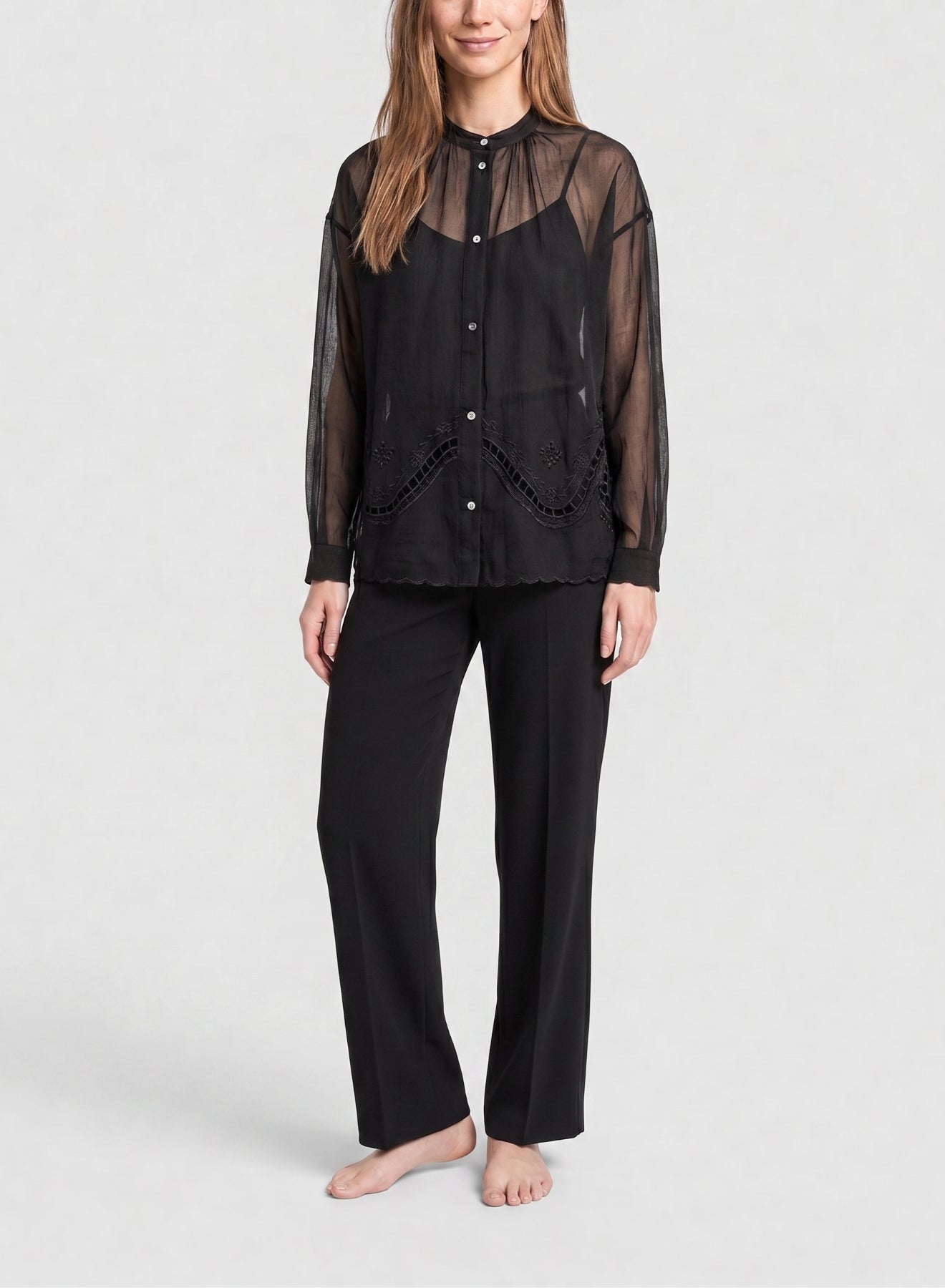 Chemise brodée Mémoires d'Enfance - Noir