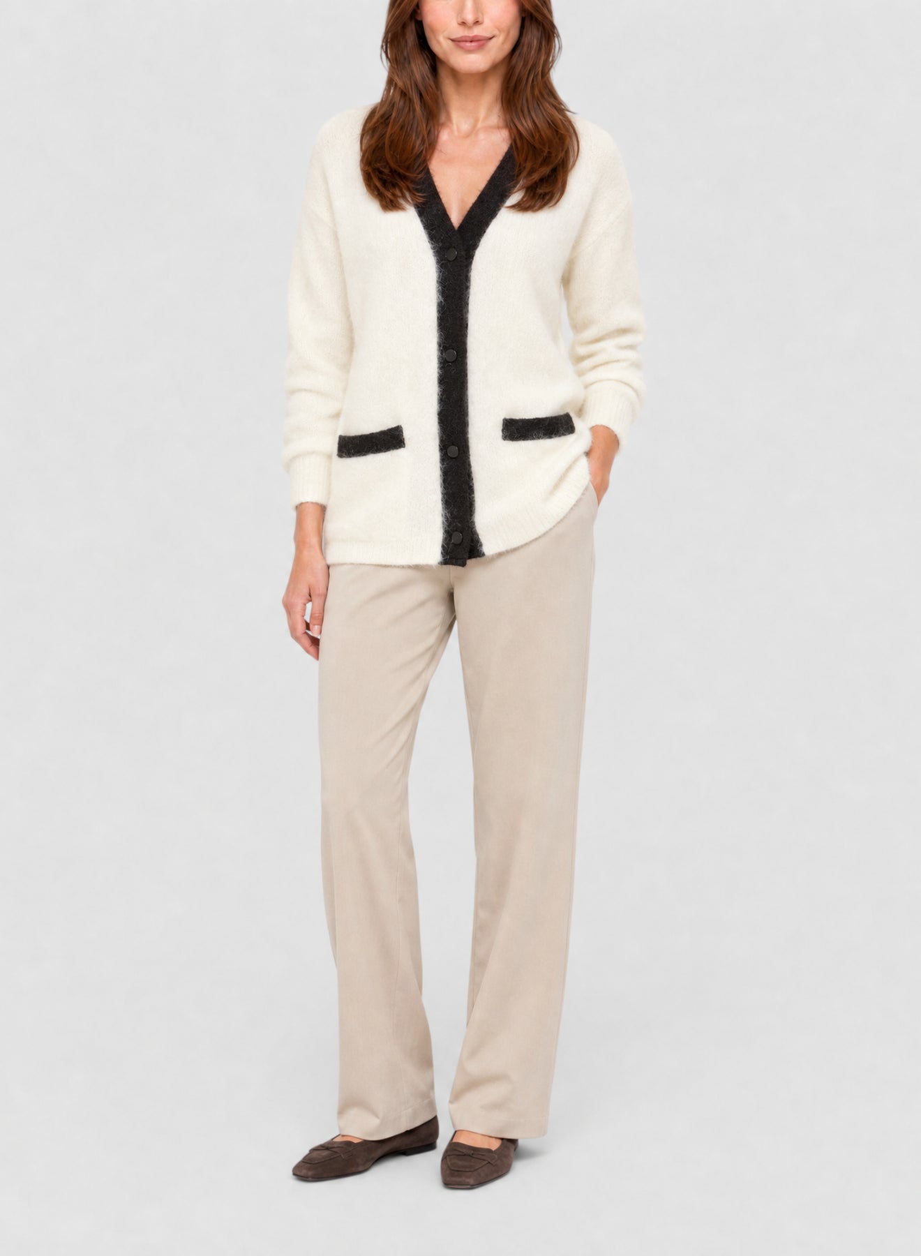 Cardigan bicolore en laine - Neve