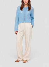 Cardigan en dentelle de laine - Ciel