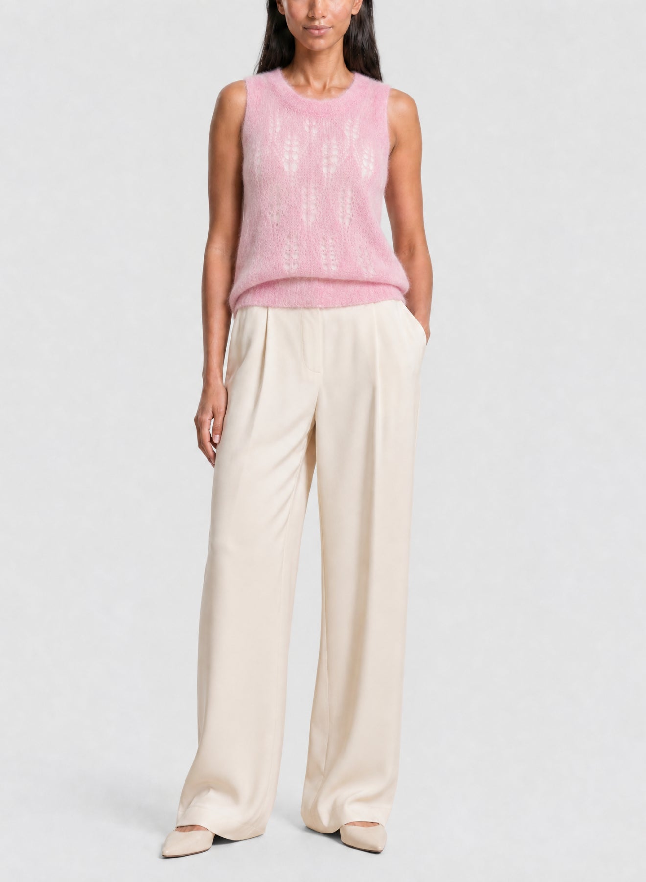 Gilet en dentelle de laine - Camelia