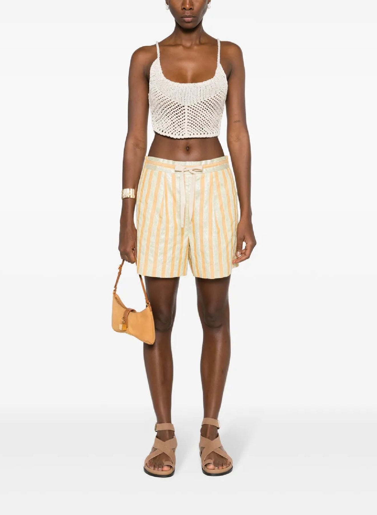 Linen blend shorts - Honey